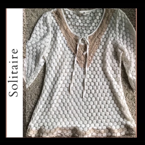 Anthropologie Tops - Anthro Solitaire Crochet Top